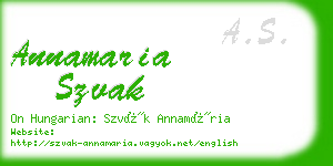 annamaria szvak business card